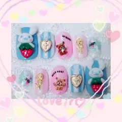 シナモン いちご ネイルチップ