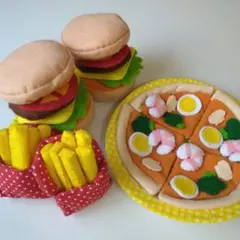 ハンドメイド ハンバーガー ポテト ピザ フェルト