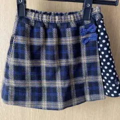 【KP】ニットプランナー 110 キュロット　チェック 水玉　スカート　短パン