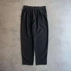 80s USA製 ギャザーパンツ レーヨン混 3タック テーパード ブラック 黒