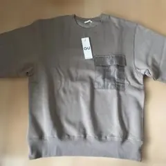 新品　ジーユー　コンビネーション ビックスウェットプルオーバー　カーキ