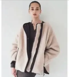 【新品未使用タグ付き】CASAFLINE カーサフライン ウールファーコート CASA FLINE カーサフライン 1194307001 ウール ファー コート F