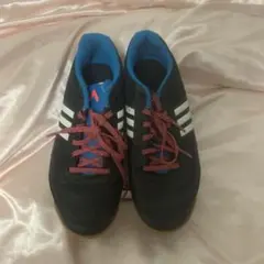 adidas フラットソールシューズ 黒/青/白