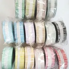 【同梱160円〜】スタンプマルシェ ラベラーシール 480枚 ギンガムチェック