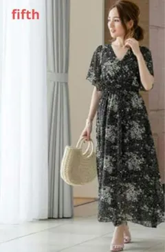 fifth 花柄カシュクールワンピース　フレアスリーブ