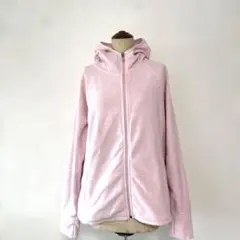 フリース フード付きジャケット ピンク