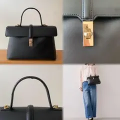 VIS ひねり金具ワンハンドルバッグ/2WAY(ブラック)