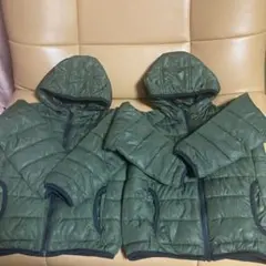 軽量ダウンコート 100cm フード付き 2着セット　双子