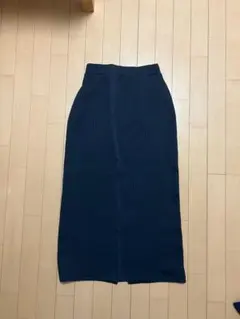 [nano universe] ブラックロングスカート