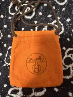 HERMES エルメス オレンジ ミニ 巾着 アクセサリー ポーチ