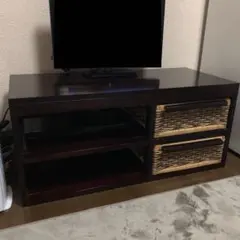 関東限定】レトロ ラタン ローチェスト 籐家具 テレビ台 ローボード