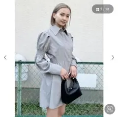 EMODA 長袖シャツワンピ グレー