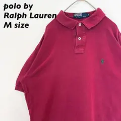 アメリカ製　90s ポロバイラルフローレン　半袖ポロシャツ　ラガー　無地　M