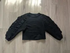 子供服Mサイズ ZOZIO 黒ブラック フリル付きトレーナー