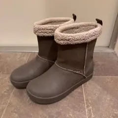 【25日まで限定割引】クロックス　レインブーツ　ブラウンショートブーツ