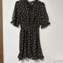 GOGOSING 花柄 シフォンワンピース 長袖のサムネイル