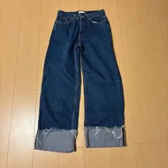 ZARA trf collection ワイドレッグデニム ロールアップ