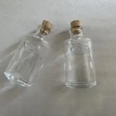 ガラス製コルク栓付き空き瓶2個セット