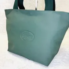 LACOSTE ラコステ トートバッグ グリーン 型押しワニ A4収納可