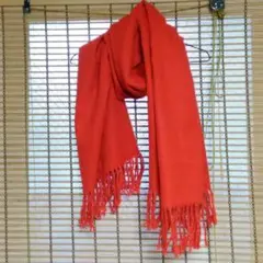 大判ストール　マフラー　赤色