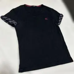 BURBERRY BLACK LABELバーバリーブラックVネックTシャツ黒1のサムネイル