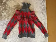 ZARA レディース アーガイル柄タートルネックセーター