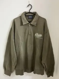 Roots オリーブグリーン ジップアップトレーナー