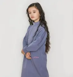 ベイフロー　フリースハーフジップワンピ　XXL ブルー　140