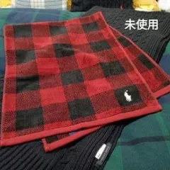 未使用 赤黒チェック マフラー