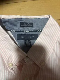 TOMMY HILFIGER ピンクストライプ シャツ XXL（L）