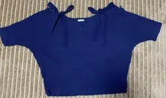 オフショルダー　オフショル　リボン　トップス　GU