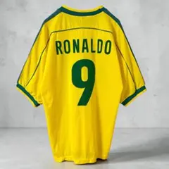 ブラジル代表 RONALDO 9 ロナウド　ゲームシャツ　フランスW杯　98's