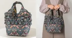 ウィリアムモリス　おでかけフリルバッグ　いちご泥棒