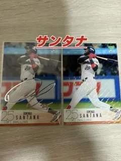 BBMサンタナ銀箔サインカード東京ヤクルトスワローズ、ベースボール、野球