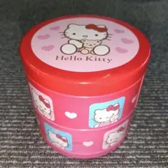 ハローキティ 2段式 丸型缶ケース 小物入れ