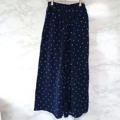 Ray Cassin ネイビー 水玉 ドット イージーパンツ F ゴム