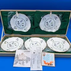 ノリタケNoritake●バイオレットドリーム小皿5枚セット箱入●古い未使用品菫のサムネイル