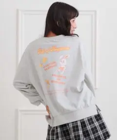 ピンクラテ　アニマルプリント裏毛プルオーバー 160