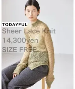 TODAYFUL トゥデイフル シアーレースニット モヘア 美品のサムネイル
