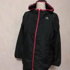 【美品】adidas ジャケット 黒/ピンク　裏地メッシュ　ウインドブレーカー