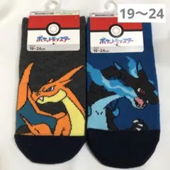 ポケモン　ソックス　2足セット　19〜24㎝　メガリザードンx y