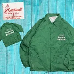 USA製 90s Cardinal コーチジャケット L 緑 パレード 企業ロゴ