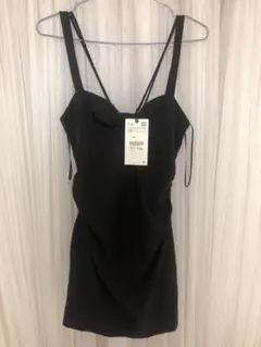 ZARA 新品 XS タグ付き ブラック ワンピース リボン
