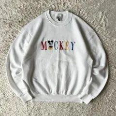 90s DISNEY Mickey&Co スウェット L 白 USA製