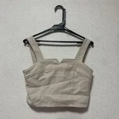 ベージュ クロップドビスチェ Vネックのサムネイル