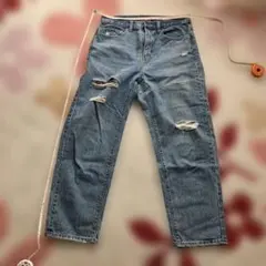 ダメージデニムパンツ ライトブルー