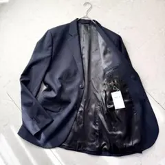 新品 agnes b テーラードジャケット 48 ネイビー 裏地 ロゴ