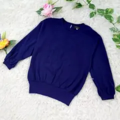 レリアン トップス ウール ニット セーター 紺 ネイビー 長袖 M インナー