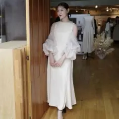 ACKA lame fringe puff dress - メルカリ