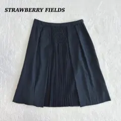良品✨ ストロベリーフィールズ　プリーツスカート　ひざ丈　綺麗目　ブラック　上品